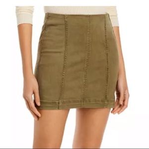 Free People Modern Denim Skirt size 6 army green denim miniskirt